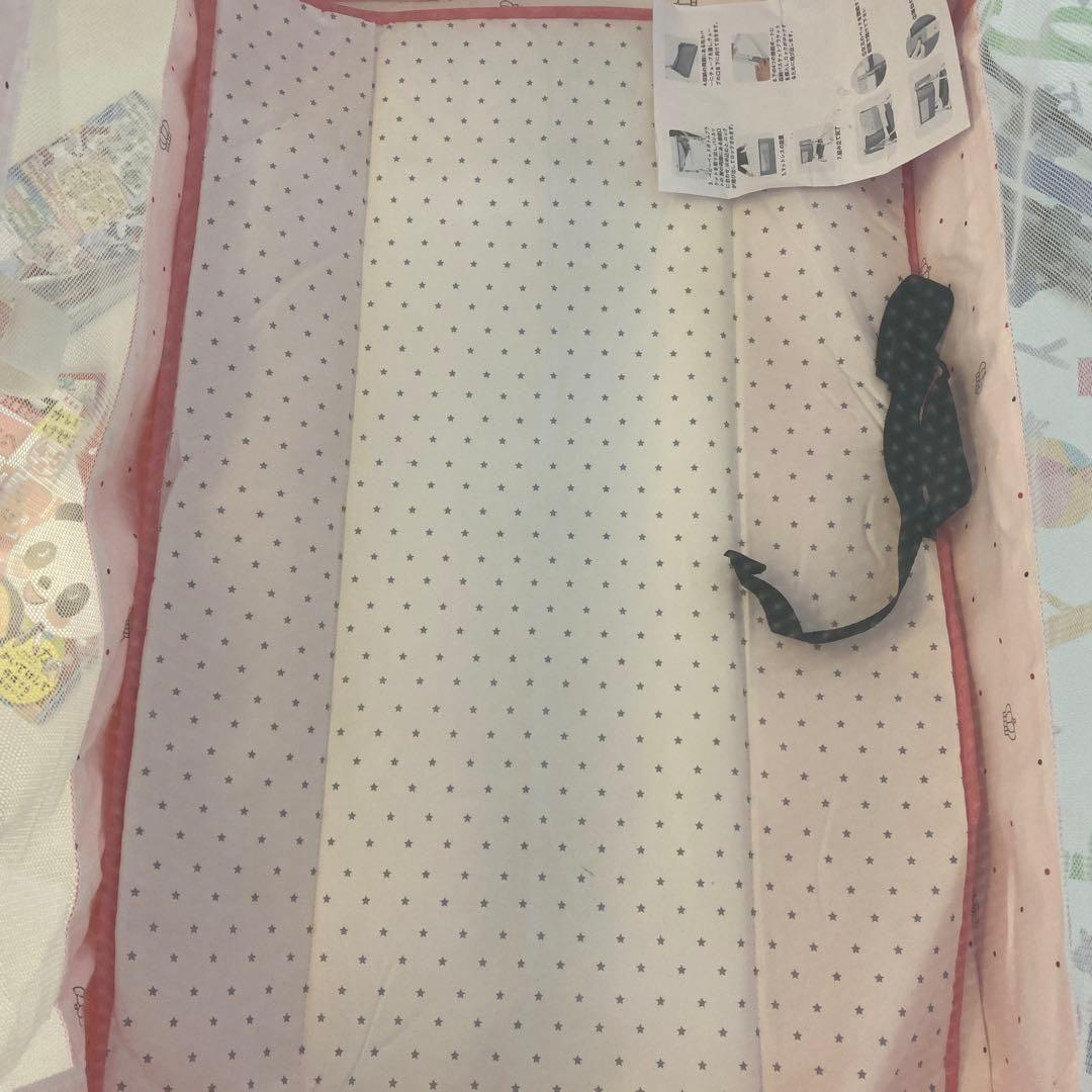 多機能ベビーベッド 新生児対応 ピンク ゆりかご 虫除け ベビー寝具 赤ちゃん