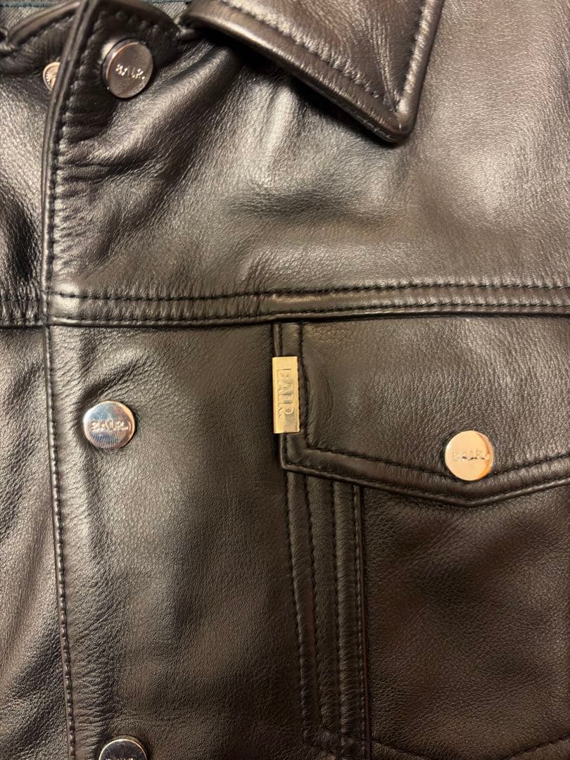 BALR. LEATHER TRUCKER JACKET Lサイズ