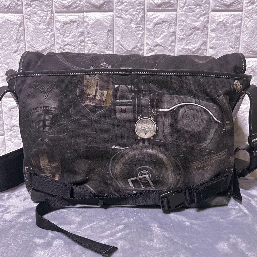 【極美品】ポールスミス メッセンジャーバッグ ガジェット 総柄 A4 PC 紫