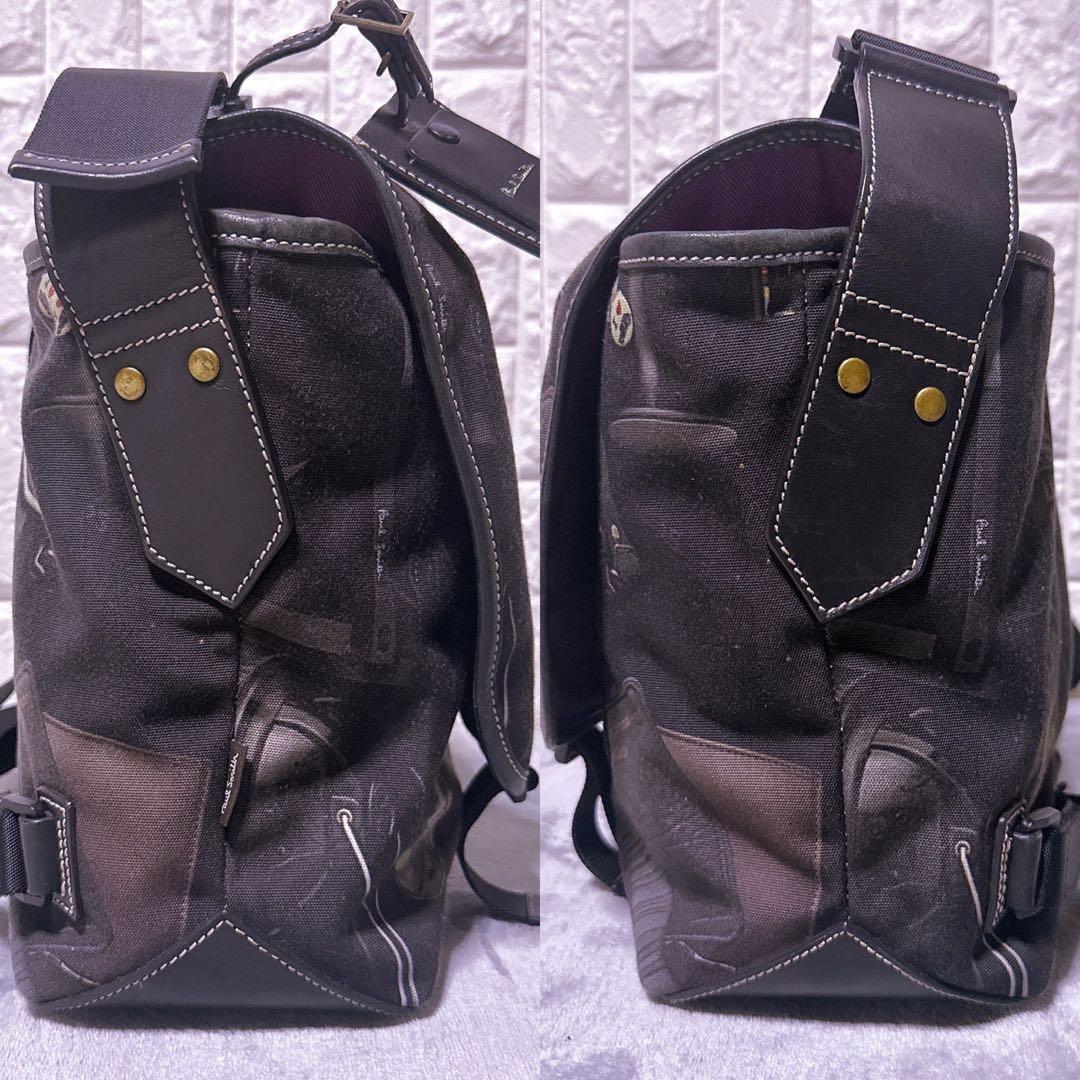 【極美品】ポールスミス メッセンジャーバッグ ガジェット 総柄 A4 PC 紫