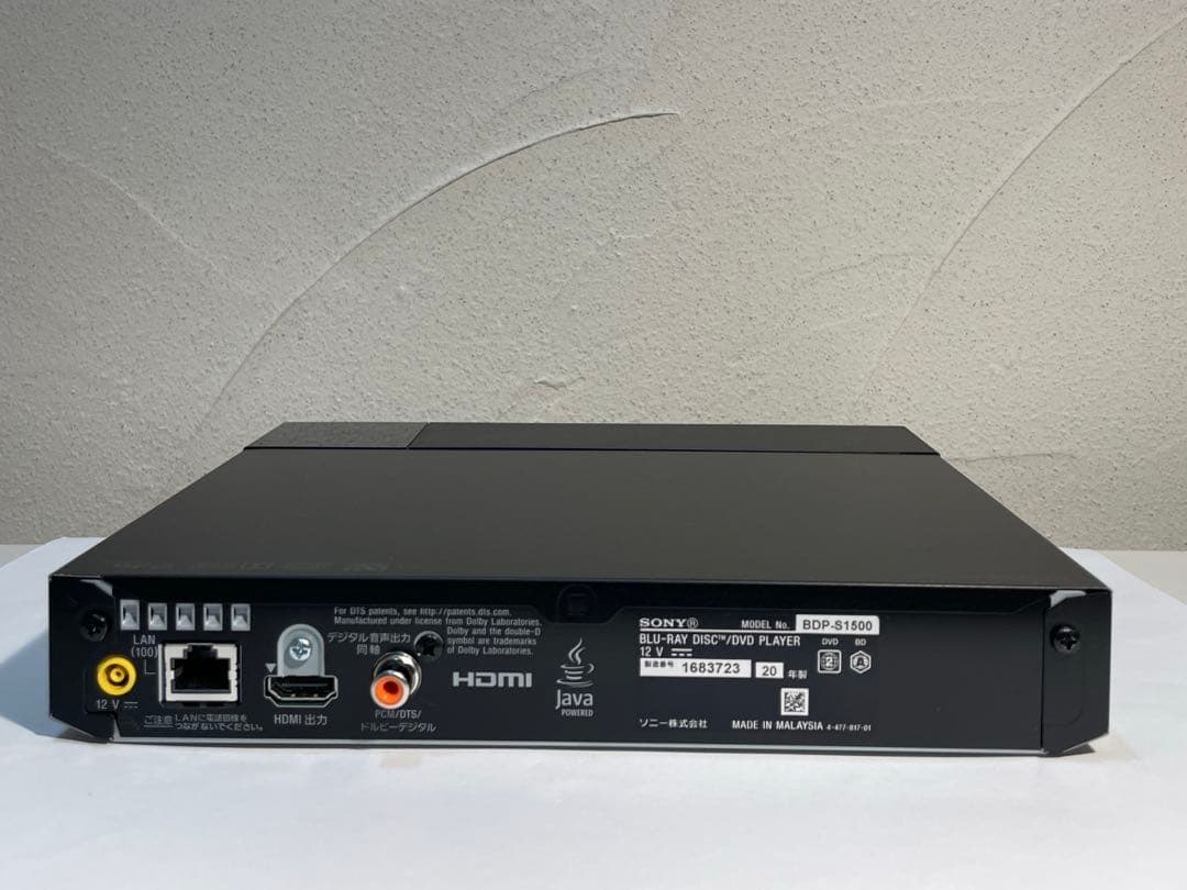 SONY ブルーレイプレイヤー　BDP-S1500 再生専用 [超美品]