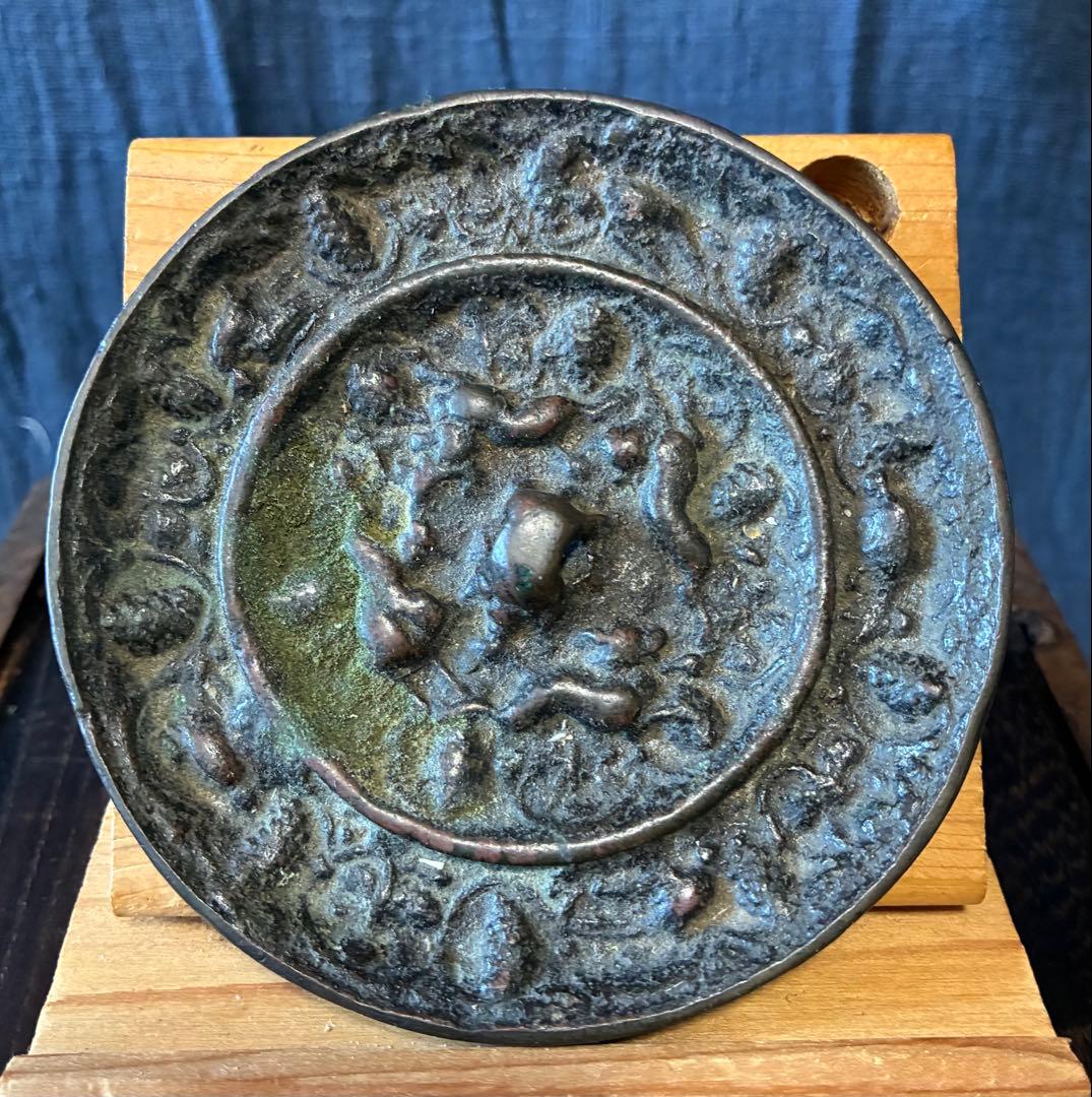 海獣葡萄鏡　古鏡　唐