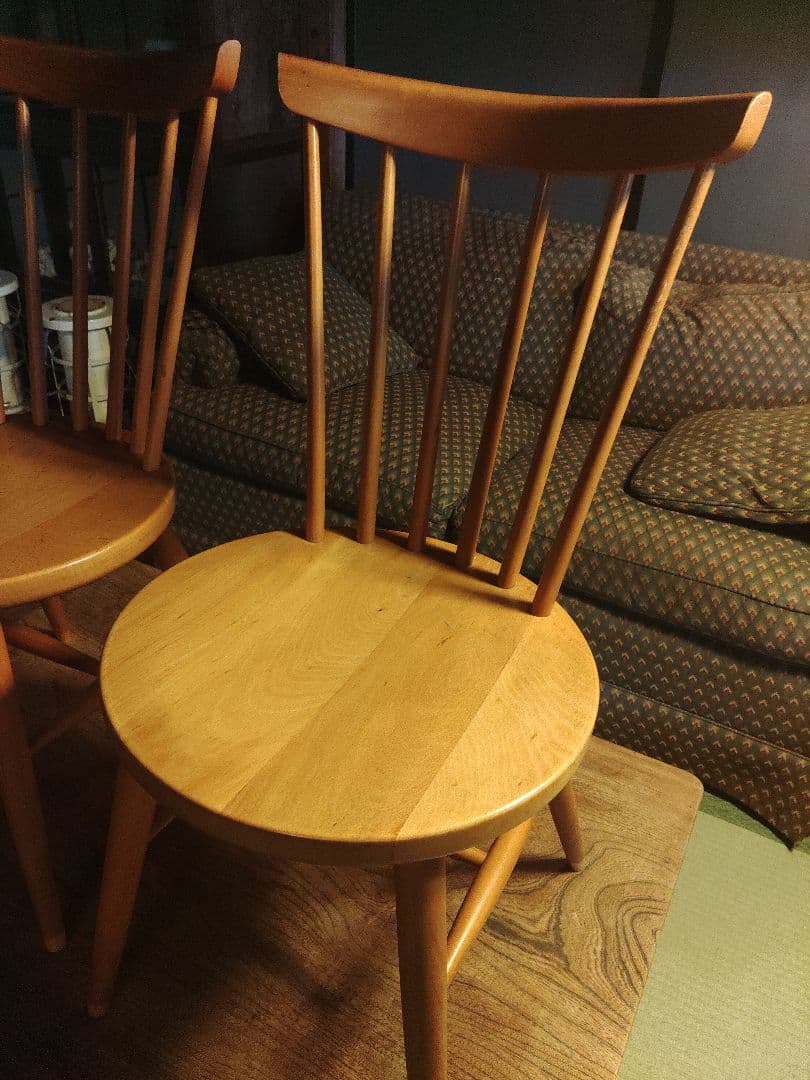 秋田木工　２脚　北欧　椅子　チェア　レトロ　アンティーク　ヴィンテージ