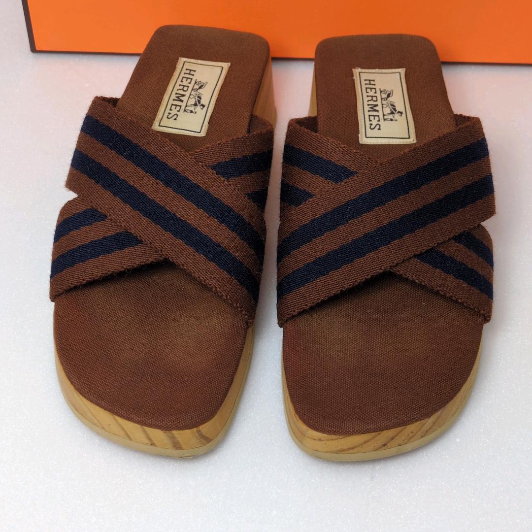 HERMES エルメス サンダル サイズ36 23cm 木製ソール 箱 保存袋付