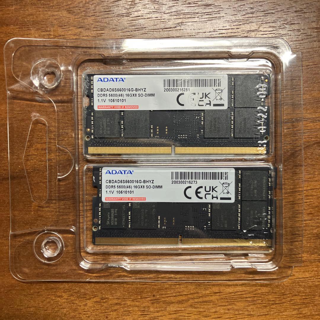 ADATA DDR4 16GB x 2 SO-DIMM メモリ
