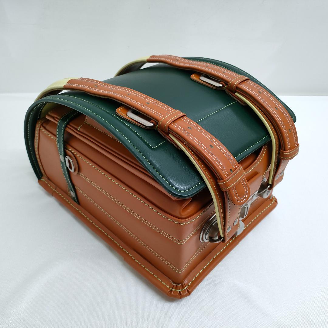 【未使用品】トヤマかばん店 牛革ボルサ ランドセル キャメル/モスグリーン
