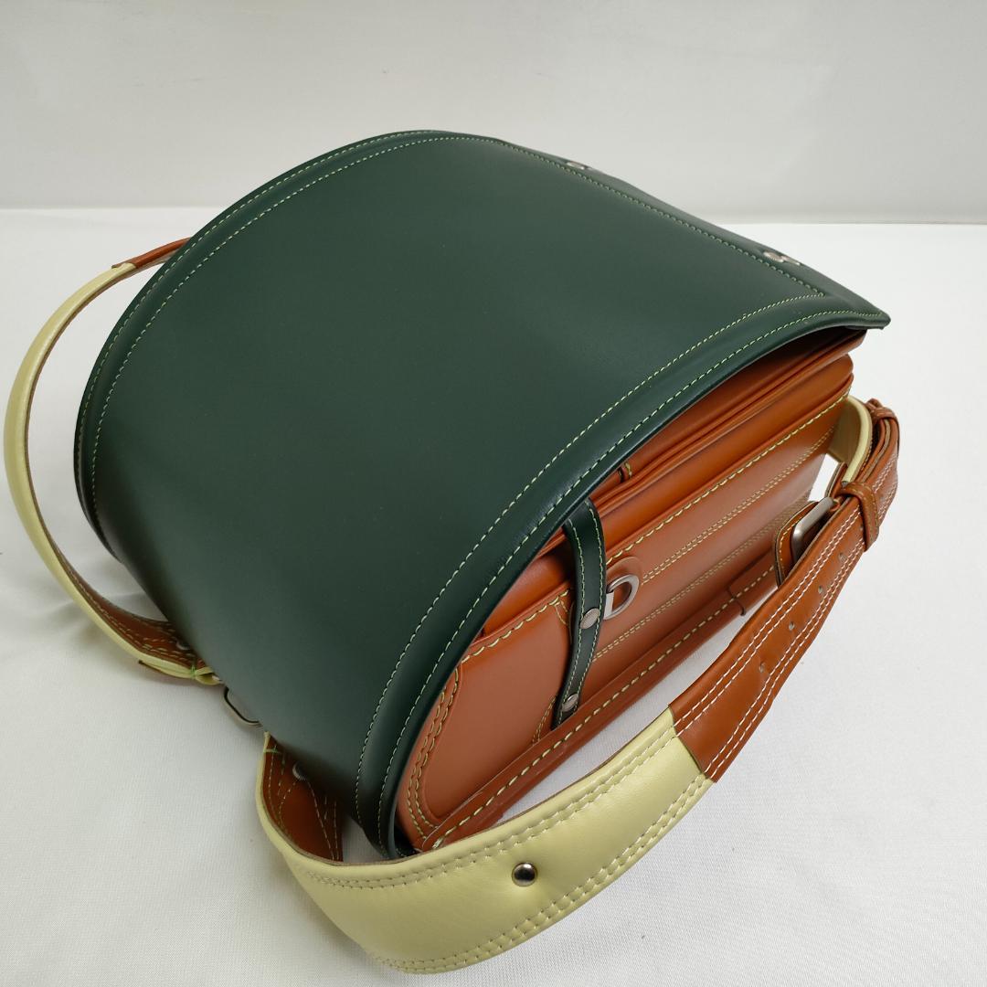 【未使用品】トヤマかばん店 牛革ボルサ ランドセル キャメル/モスグリーン