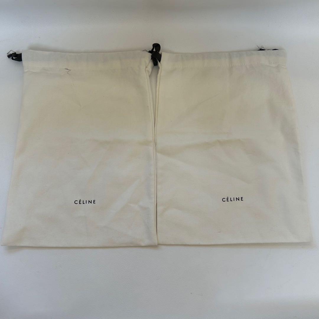 極美品✨セリーヌ 19SS バックスリングパンプス レザー エディ 白 35