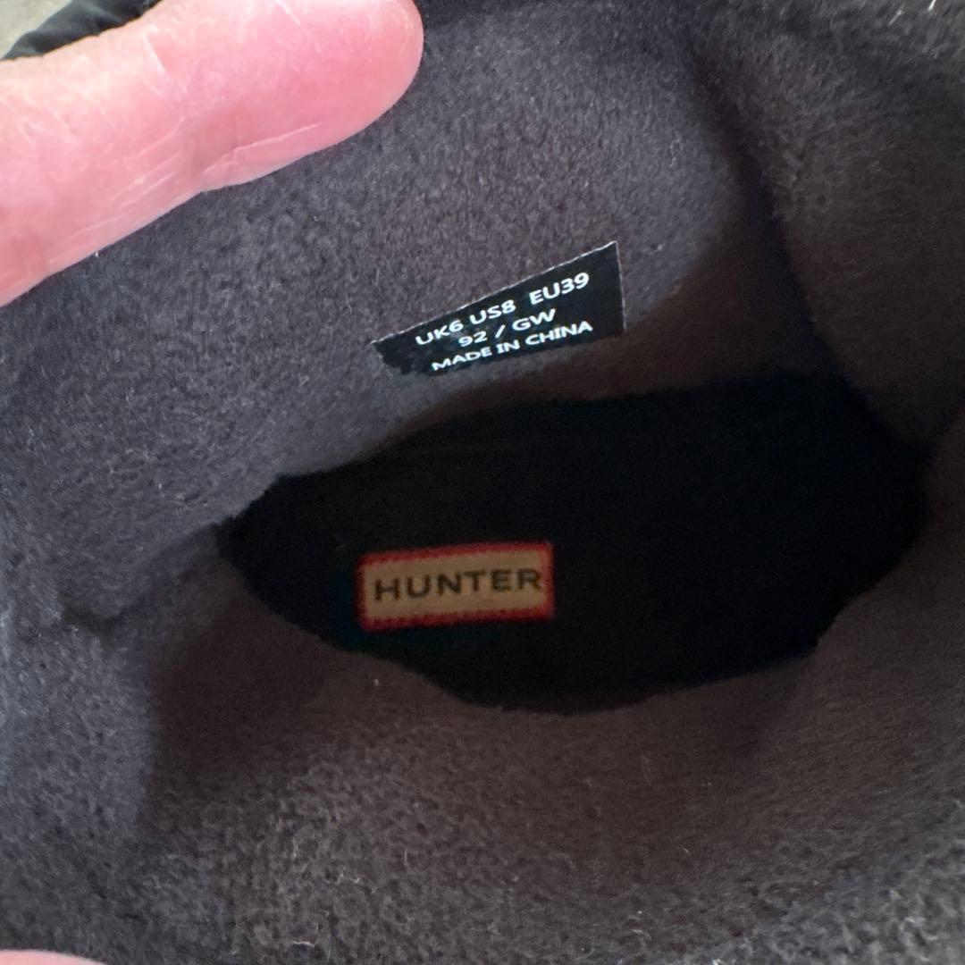 HUNTER レディース ショート スノーブーツ防寒シューズ black