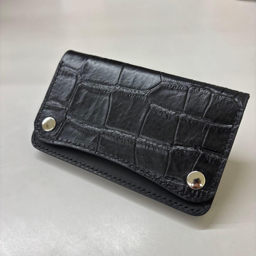 user【ブラック&クロコダイル】ミドルトラッカーウォレット
