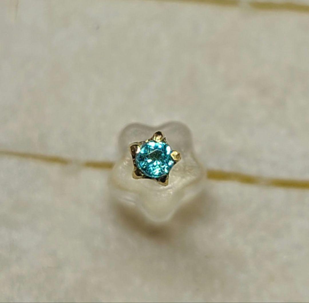 美しいブルーネオンのお星さま★ブラジルバターリャパライバトルマリン18金ピアス★