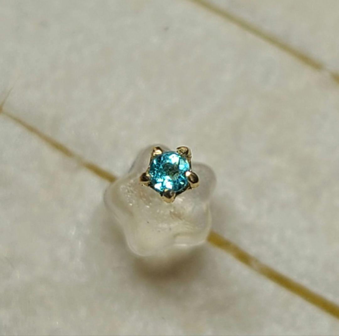 美しいブルーネオンのお星さま★ブラジルバターリャパライバトルマリン18金ピアス★