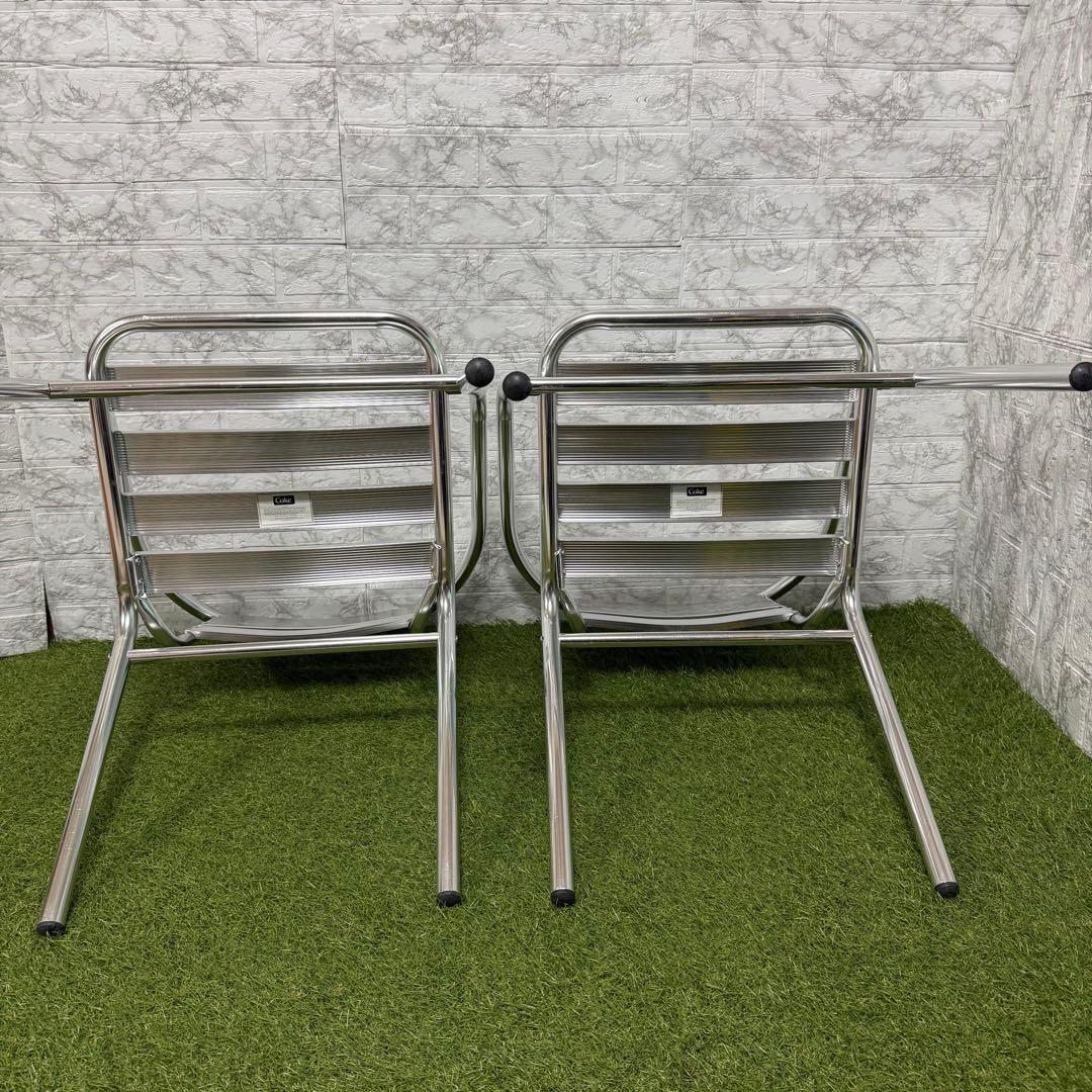 非売品　CocaCola コカコーラ　アルミチェア　2脚セット　シングル　肘掛け