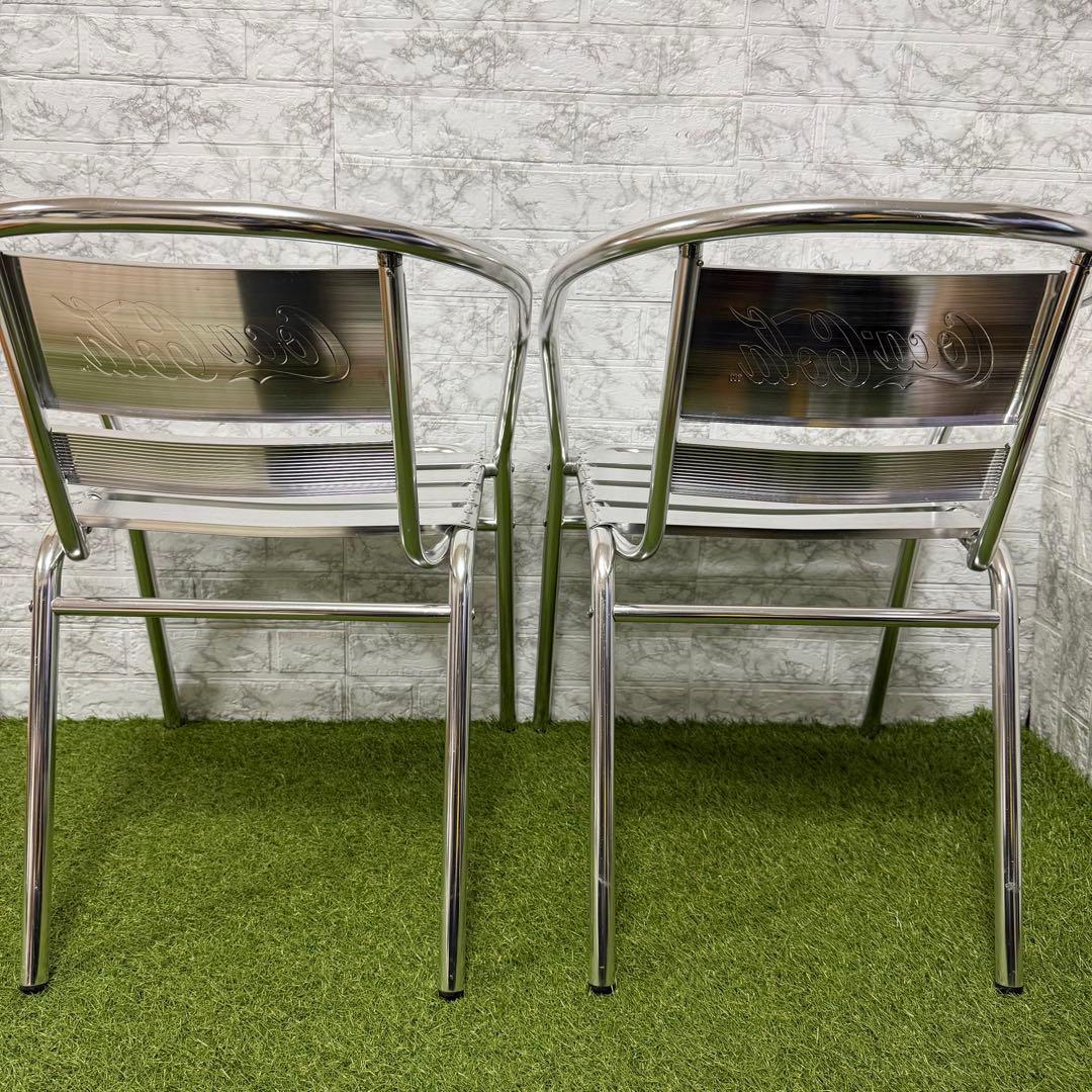 非売品　CocaCola コカコーラ　アルミチェア　2脚セット　シングル　肘掛け