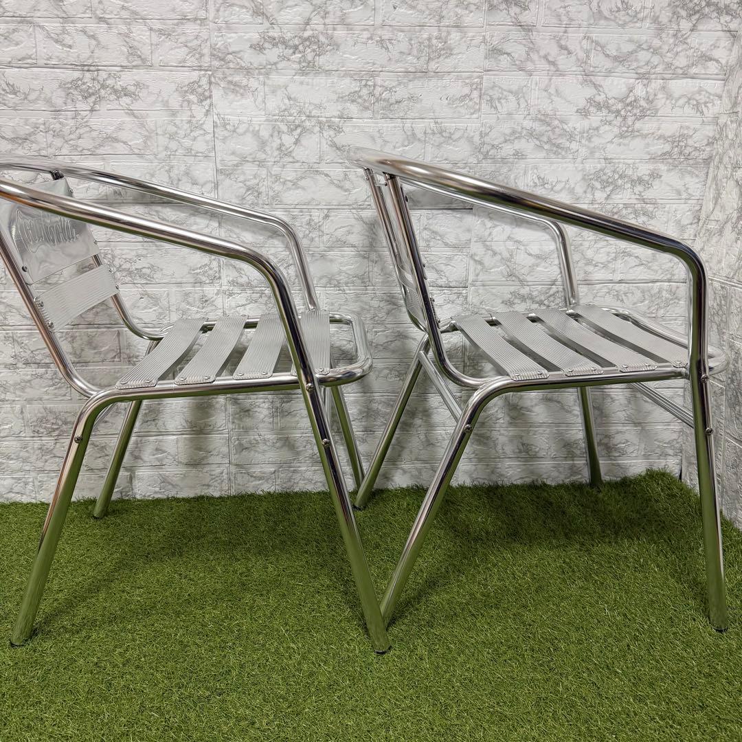 非売品　CocaCola コカコーラ　アルミチェア　2脚セット　シングル　肘掛け