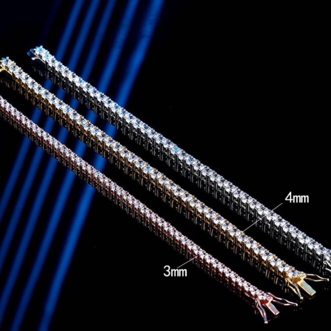 モアサナイト ブレスレット 4ミリ 17cm　【4BS17】