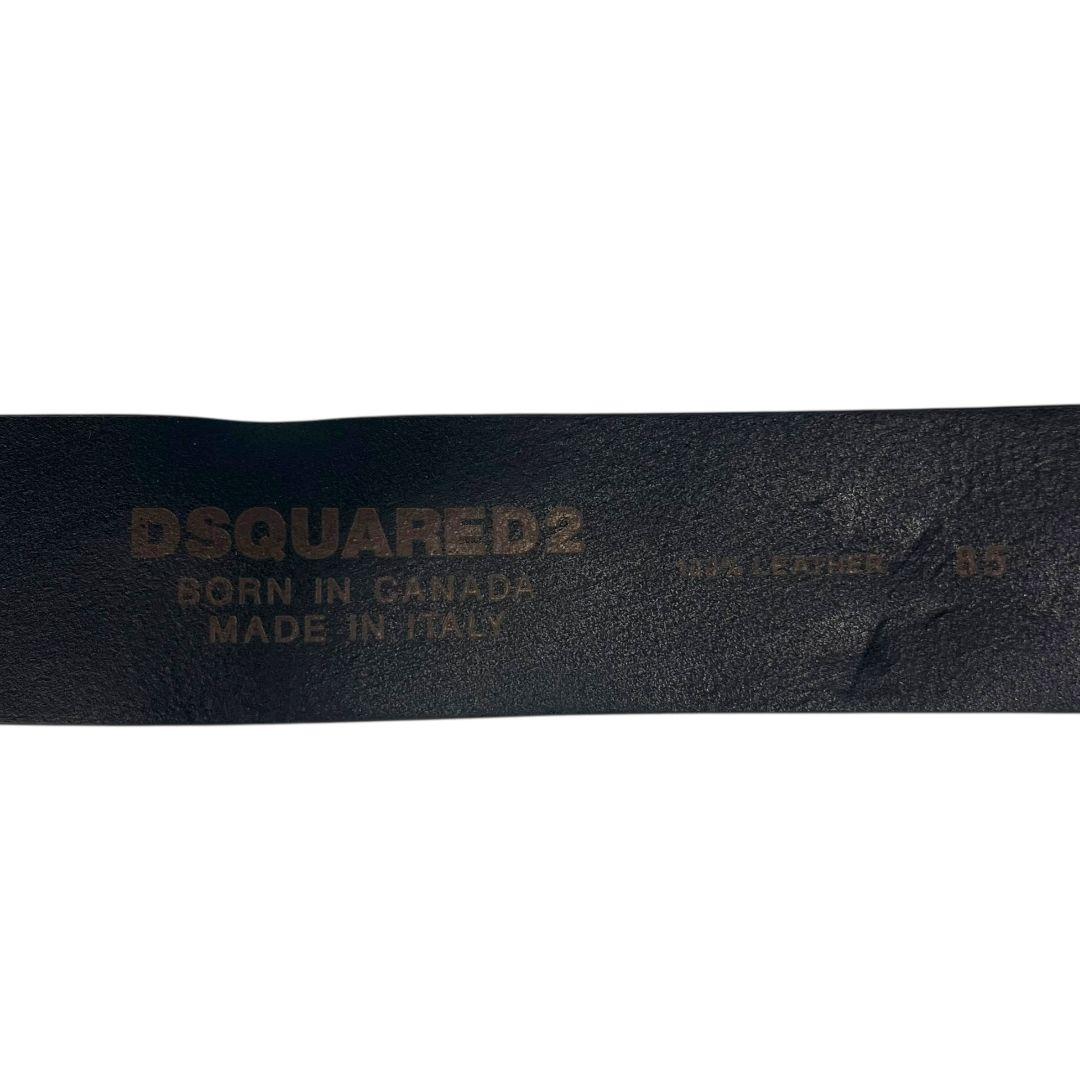 【 激レア☆ 】 ディースクエアード　ゴシック　ロゴバックル　ベルト　レザー　黒