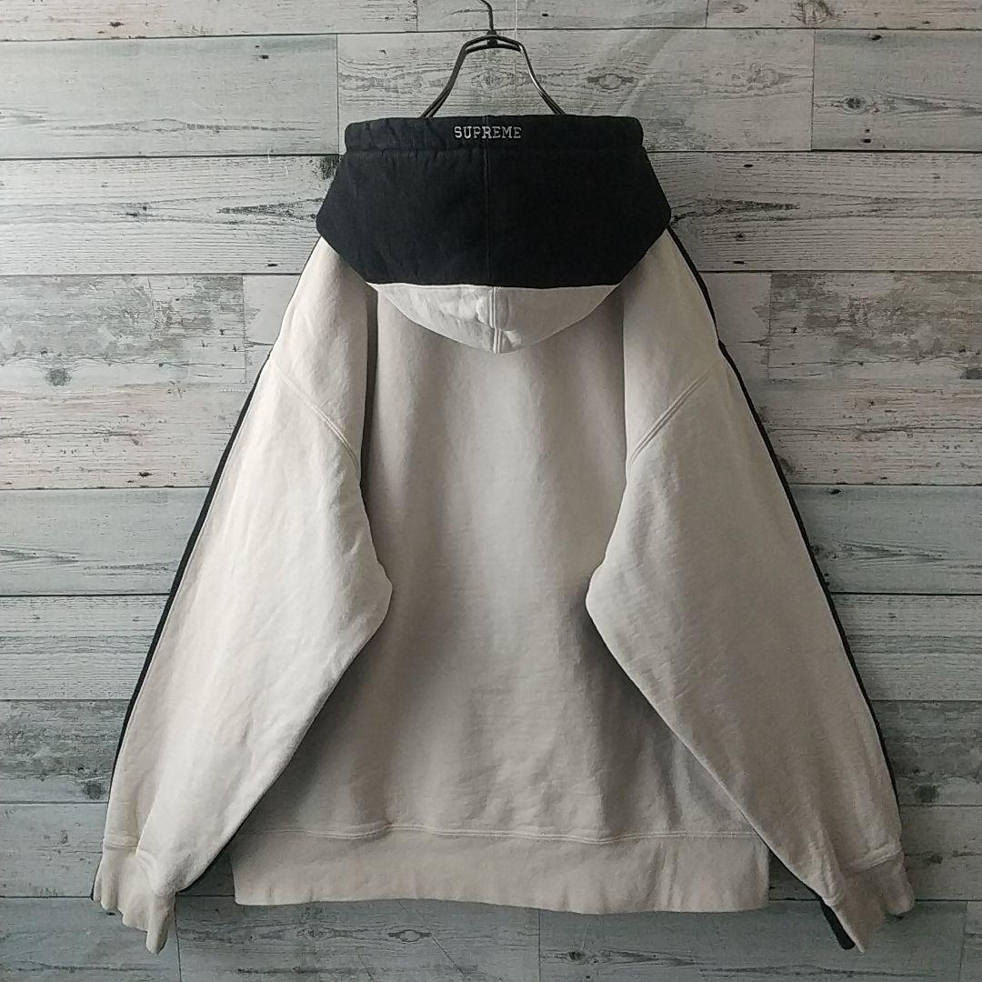 人気サイズ・デザイン☆シュプリーム 刺繍 Sロゴ パーカー バイカラー XL相当