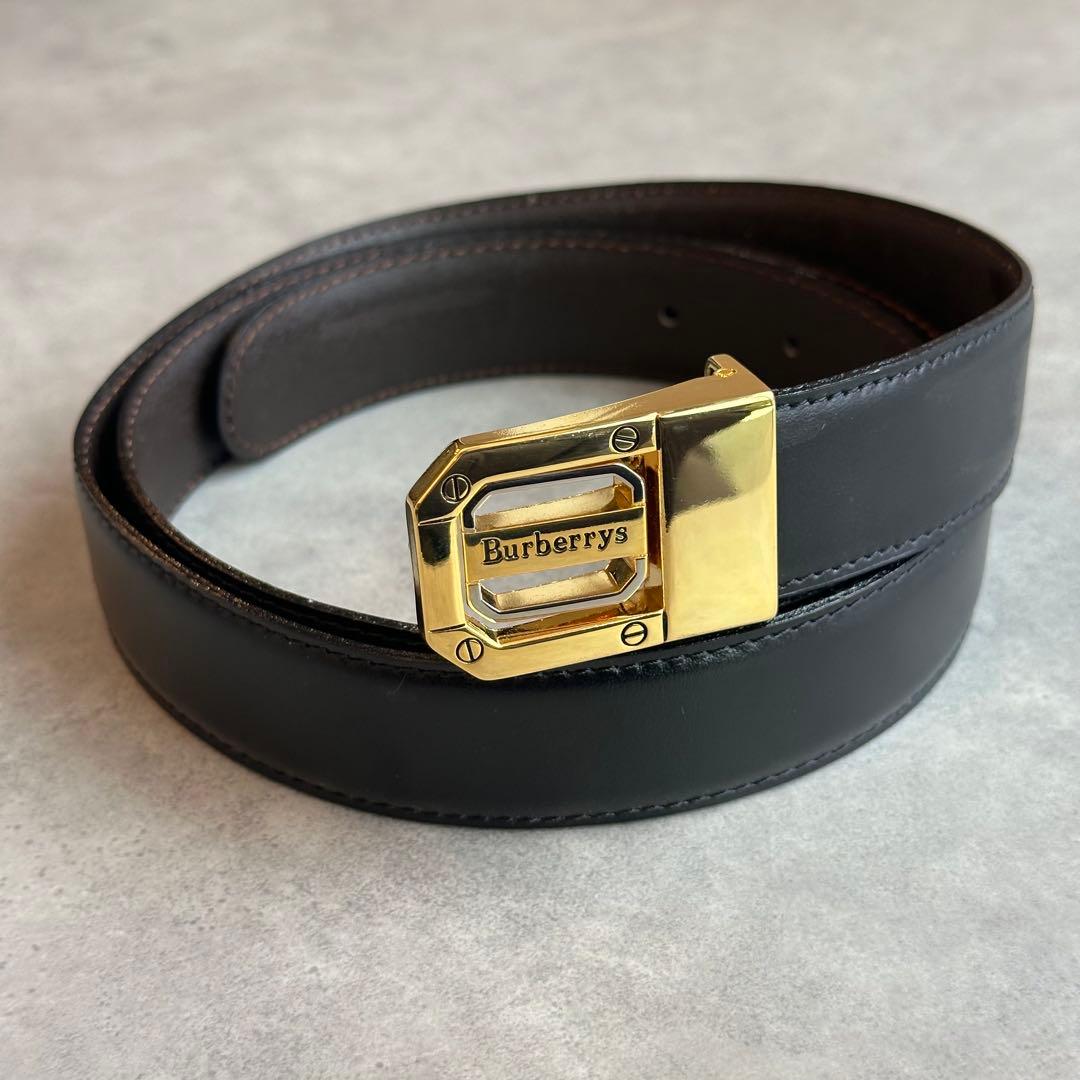 BURBERRY ゴールドバックル　レザーベルト　交換用バックル付属
