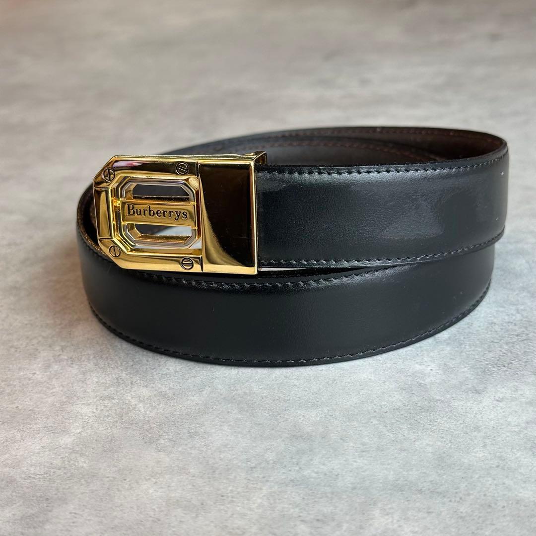 BURBERRY ゴールドバックル　レザーベルト　交換用バックル付属