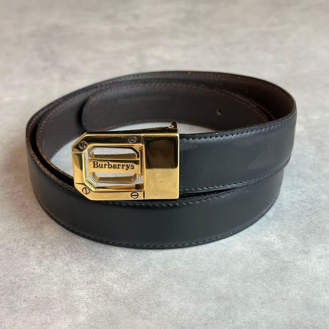 BURBERRY ゴールドバックル　レザーベルト　交換用バックル付属