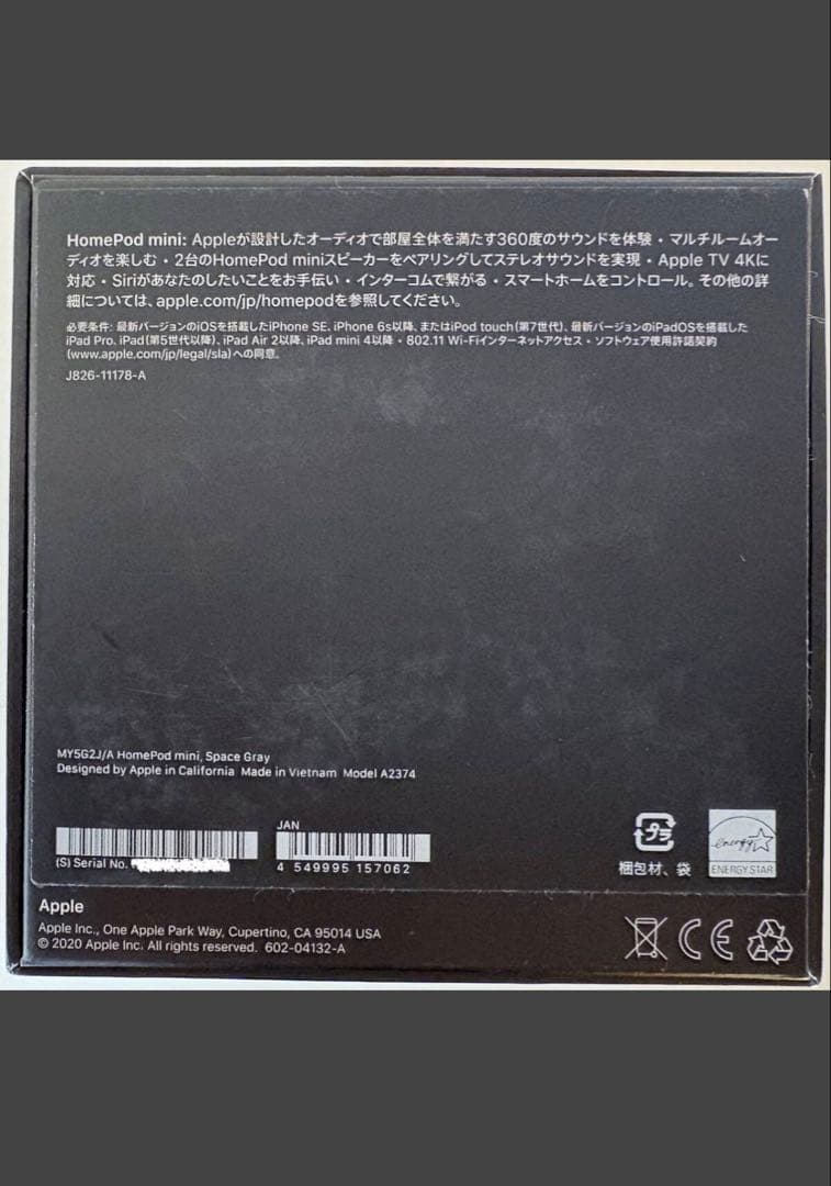 【美品】Apple Pod mini スペースグレイ （ペア）