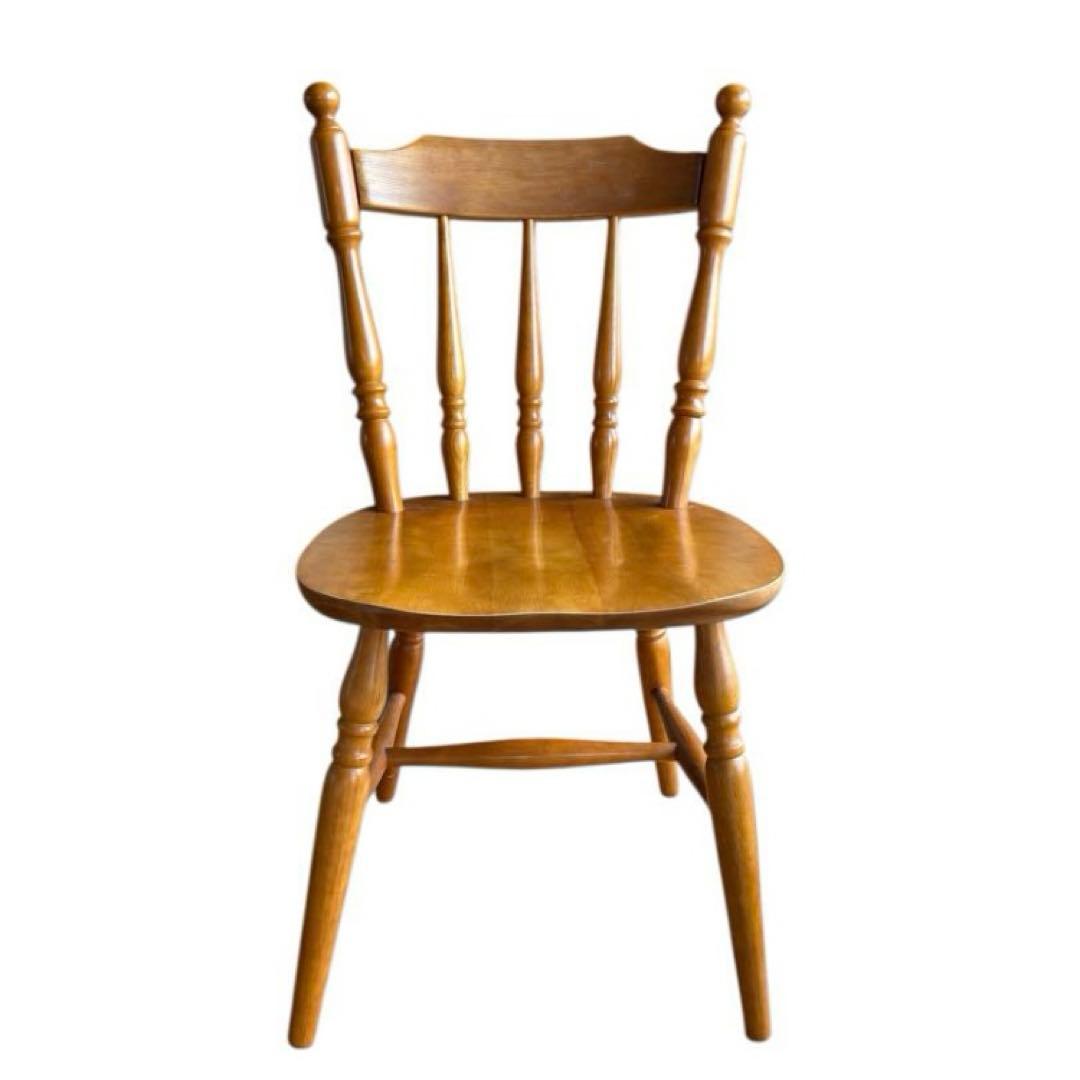 【アンティーク】北欧レトロ 木製 ウィンザーチェア 椅子 ろくろ脚 古家具