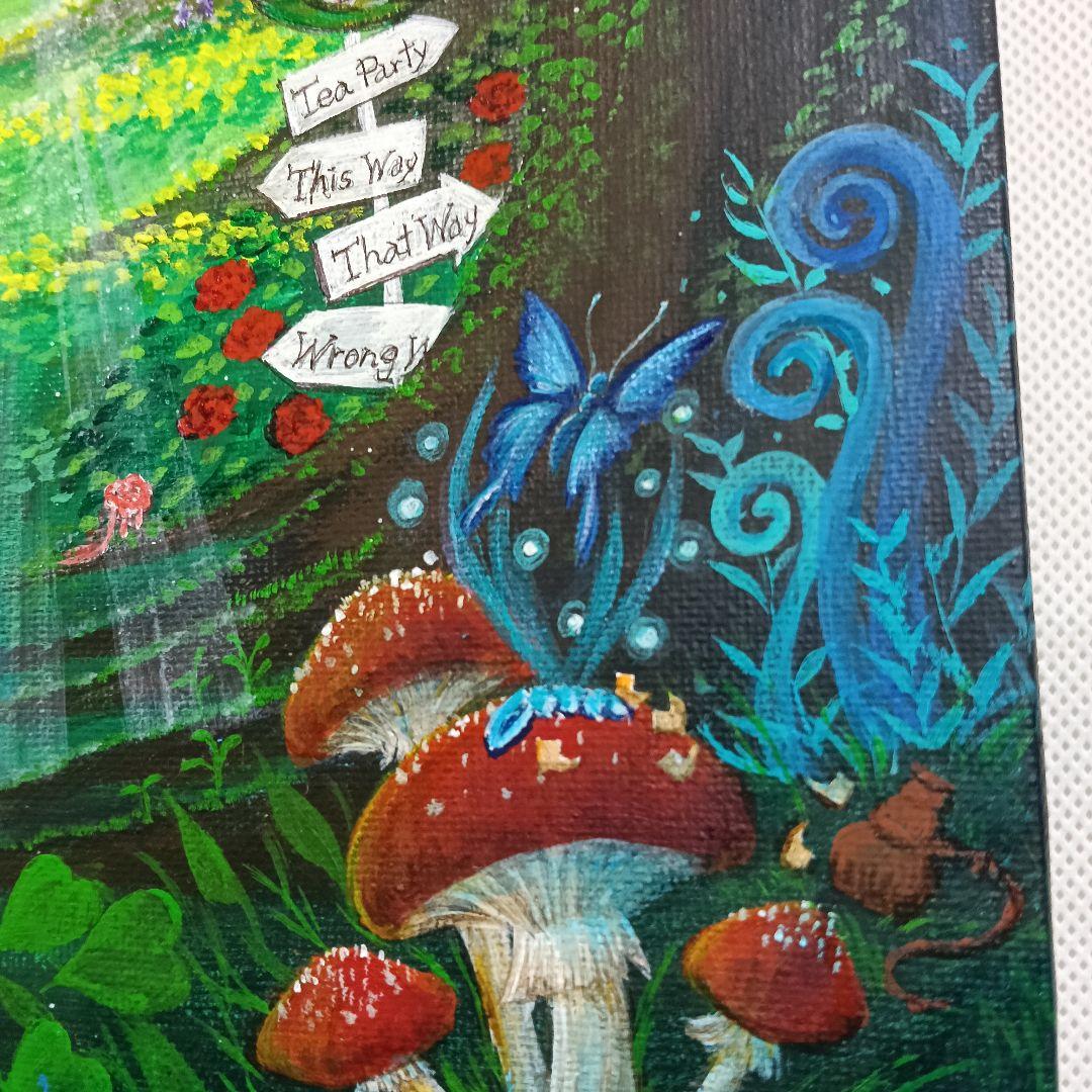 No.543 不思議の国のアリス F3 アクリル画　原画 肉筆画 アクリル絵画