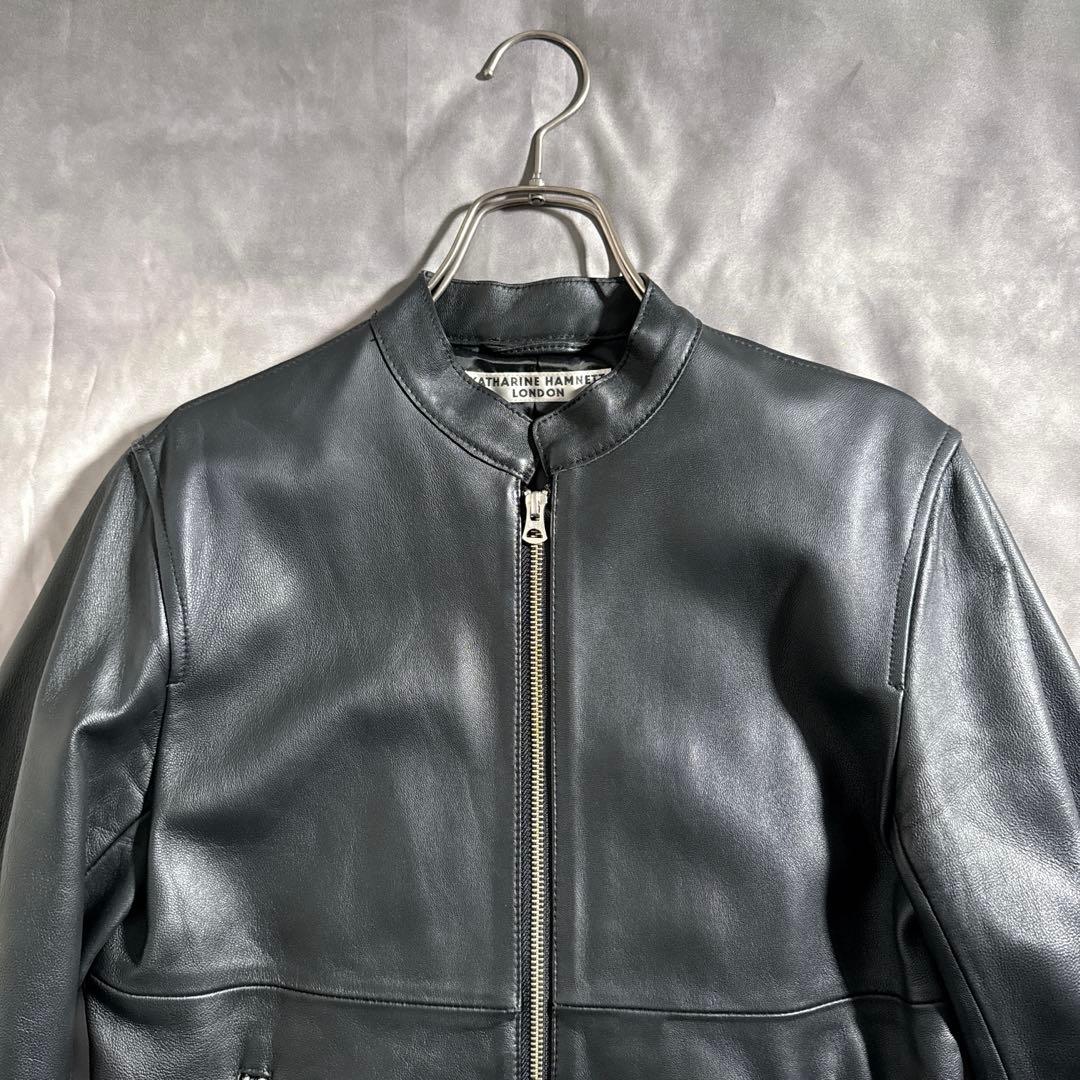 KATHARINE HAMNETT シングルライダース　レザージャケット　黒　M