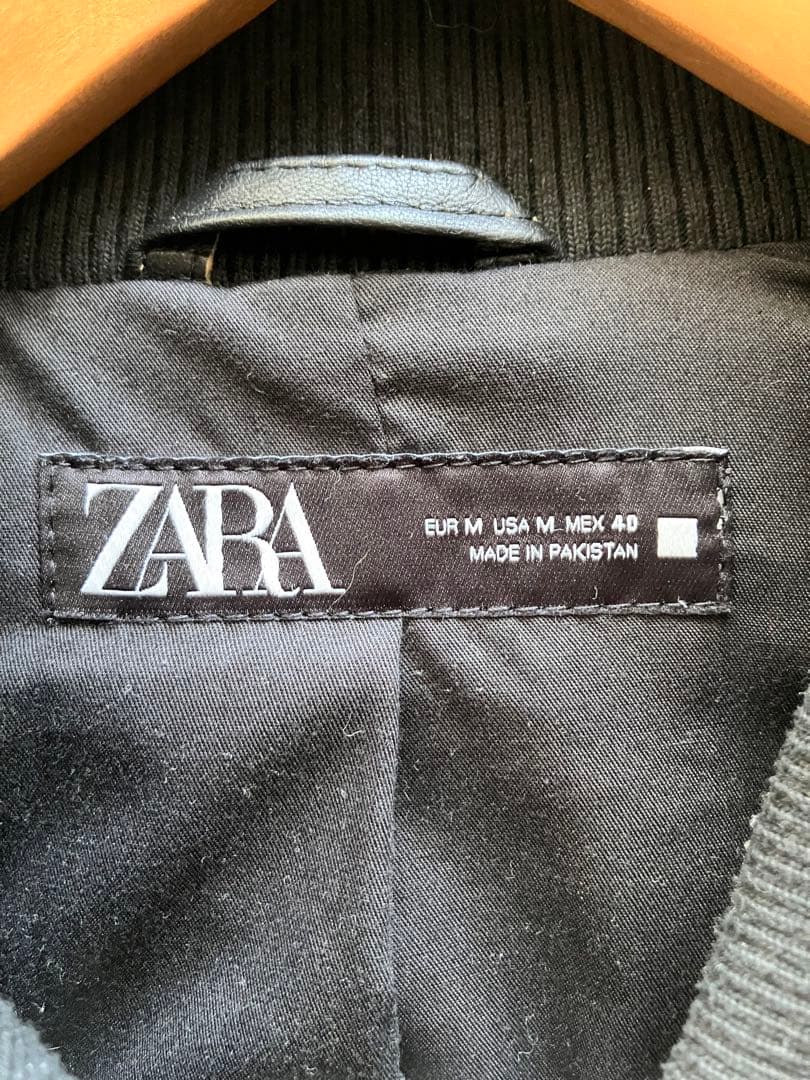 ZARA シープレザー ヴィンテージエフェクト レザーボンバー