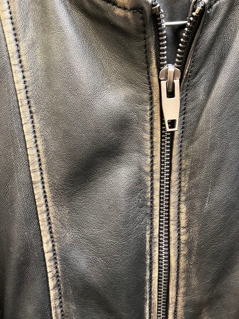 ZARA シープレザー ヴィンテージエフェクト レザーボンバー