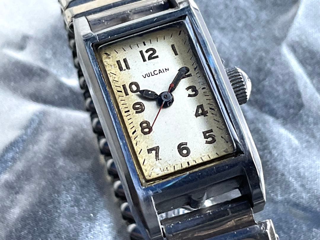 ★玄人マニア御用達❣️1950年代OLD.VULCAIN★レクタンケース稼働OK❣️