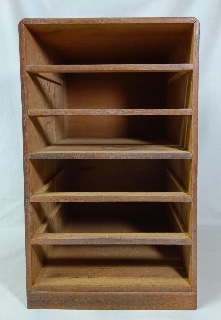 木製レターケース　引き出し　6段収納　昭和レトロ　書類入れ　小物入れ　ミニタンス