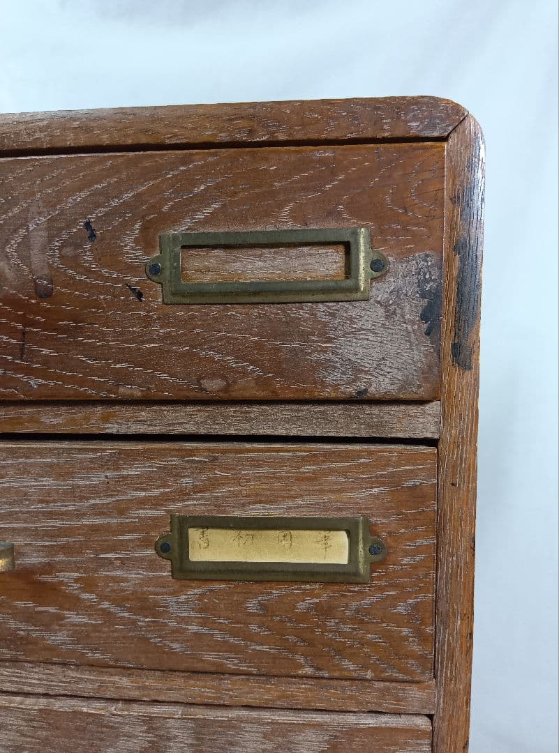 木製レターケース　引き出し　6段収納　昭和レトロ　書類入れ　小物入れ　ミニタンス