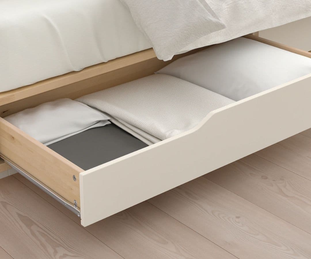 【IKEA】MANDAL マンダール ベッドフレーム ダブル 引き出し付き