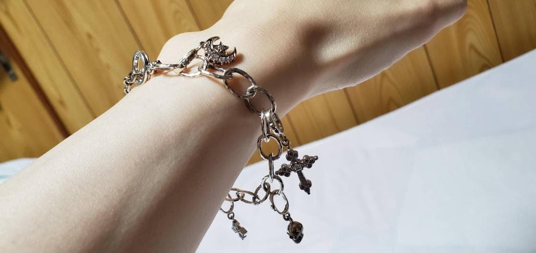 正規 ローリーロドキン mixアイコンチャームブレスレット SV ムーン クロス