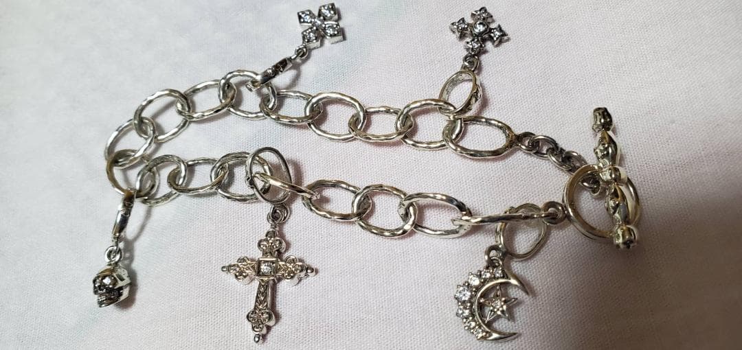 正規 ローリーロドキン mixアイコンチャームブレスレット SV ムーン クロス