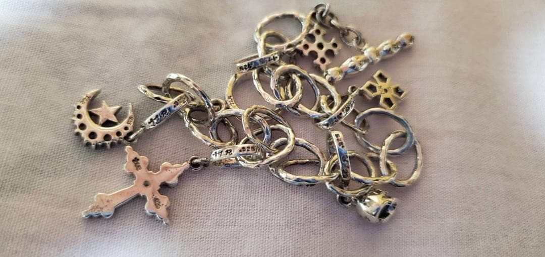 正規 ローリーロドキン mixアイコンチャームブレスレット SV ムーン クロス