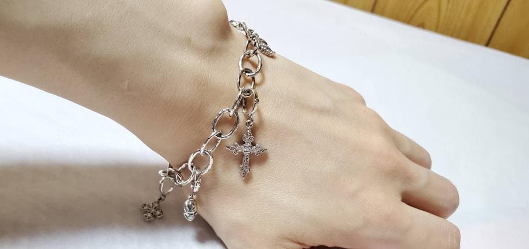 正規 ローリーロドキン mixアイコンチャームブレスレット SV ムーン クロス