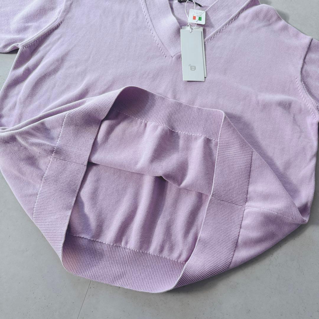 タグ付未使用品23区長袖ブライトコットンVネックニット春カラー