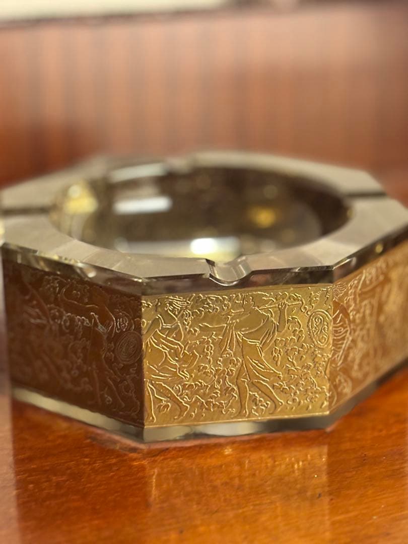 Moser オクタゴナルガラス灰皿　金彩　モーゼル