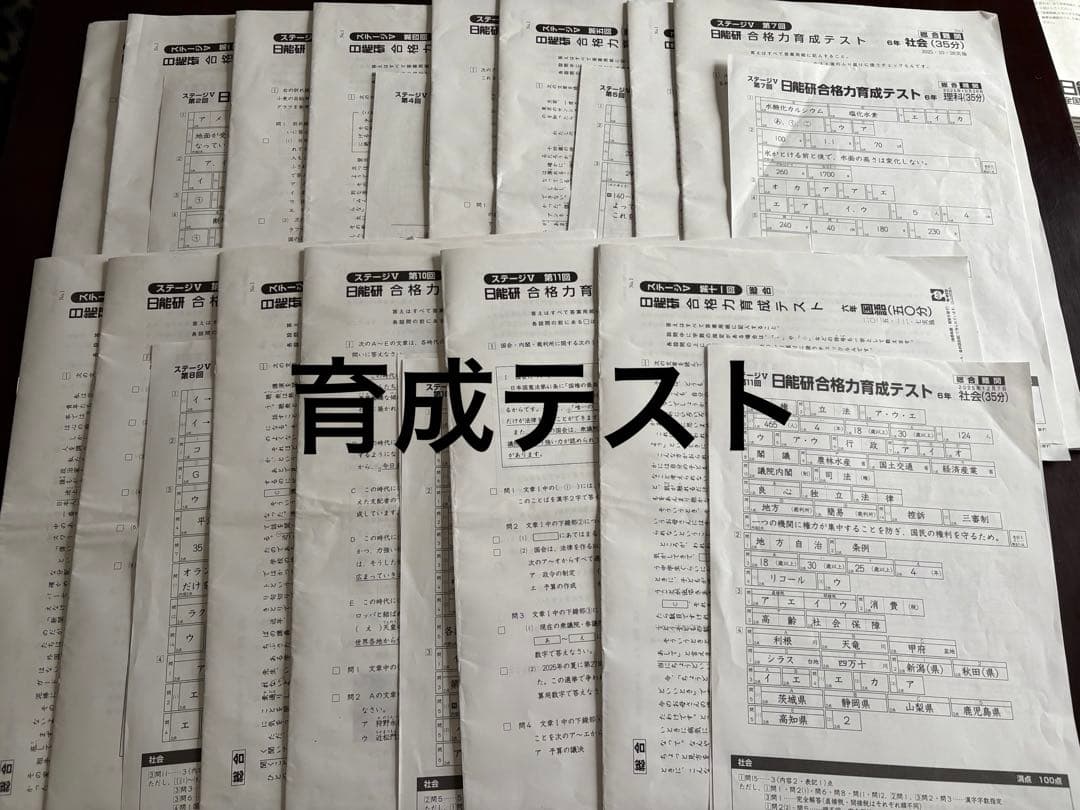 日能研6年（2025年度）　公開模試　育成テストなど