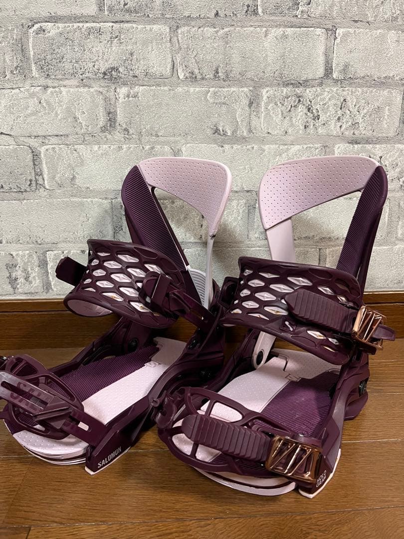 サロモン　ホログラム　スノーボードビンディング パープル
