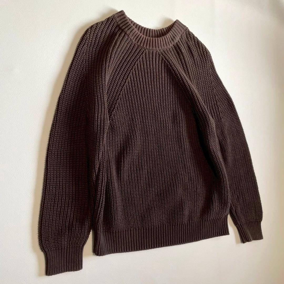 【バトナー】シグネチャー クルーネック ニット ブラウン 1 コットン