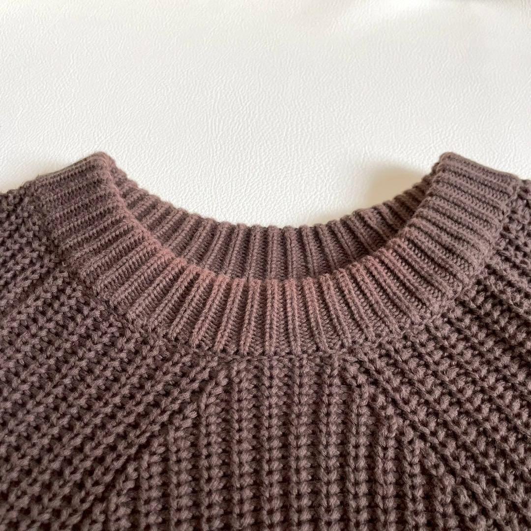 【バトナー】シグネチャー クルーネック ニット ブラウン 1 コットン