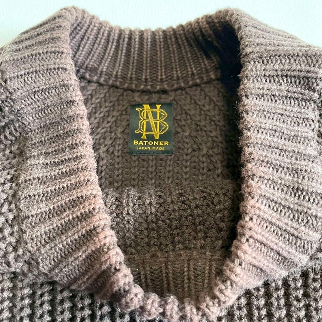 【バトナー】シグネチャー クルーネック ニット ブラウン 1 コットン