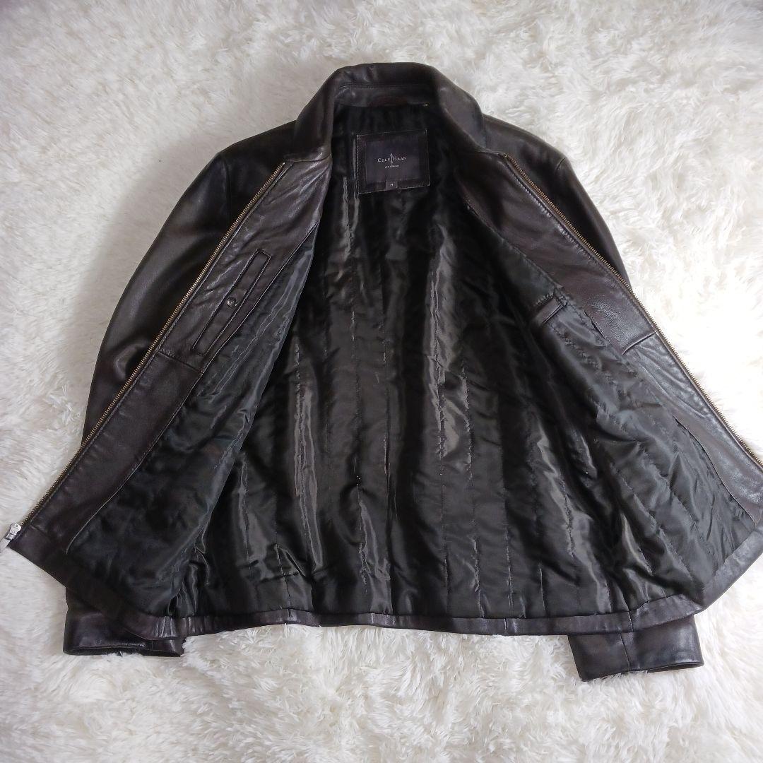 コールハーン　　レザージャケット　ダークブラウン　ラムスキン　Mサイズ