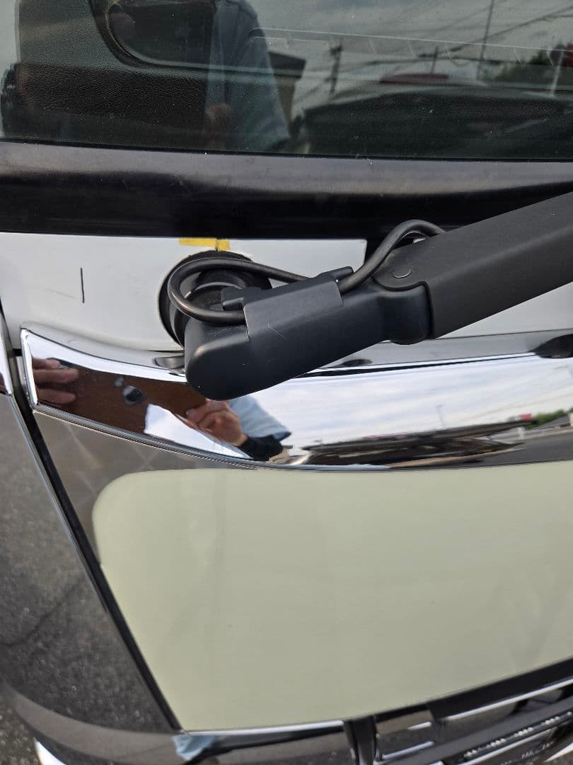 17スーパーグレート等　バラさず簡単取り付け　ワイパーパネル鏡面ステンレス