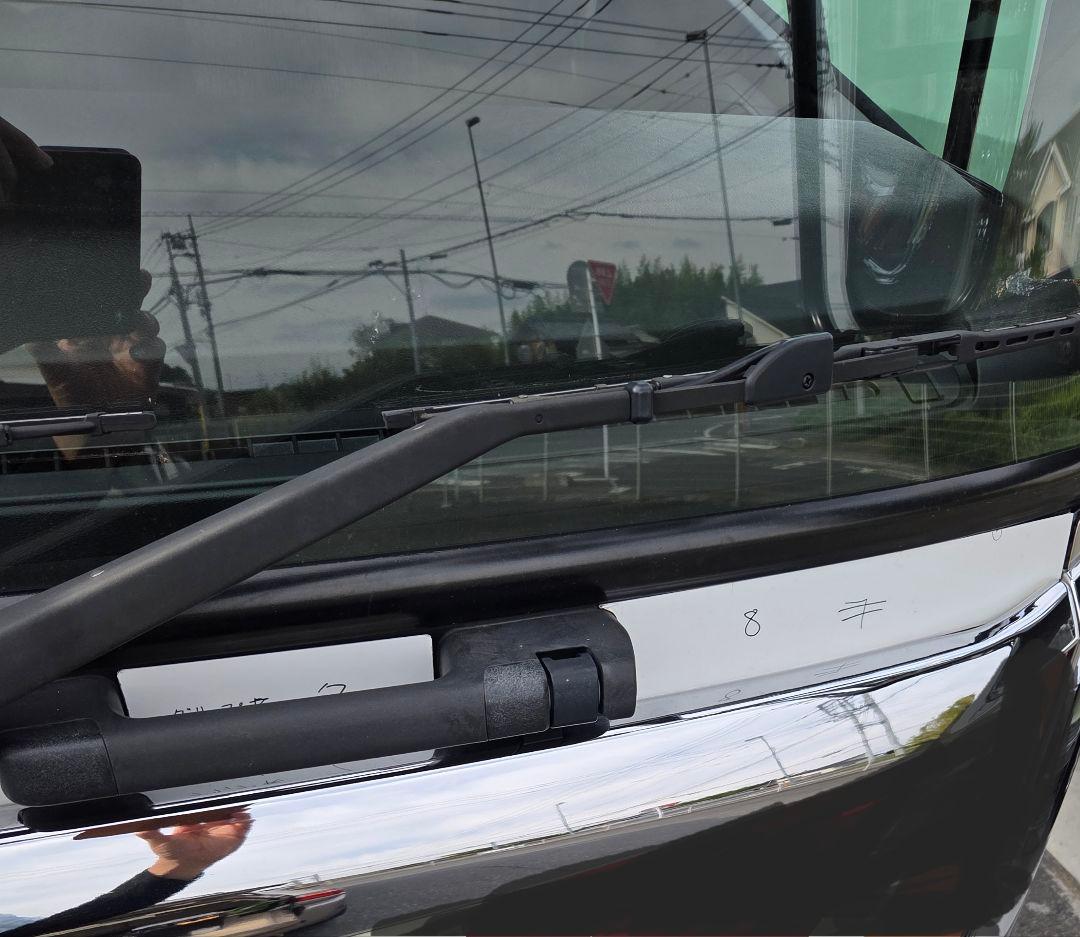 17スーパーグレート等　バラさず簡単取り付け　ワイパーパネル鏡面ステンレス