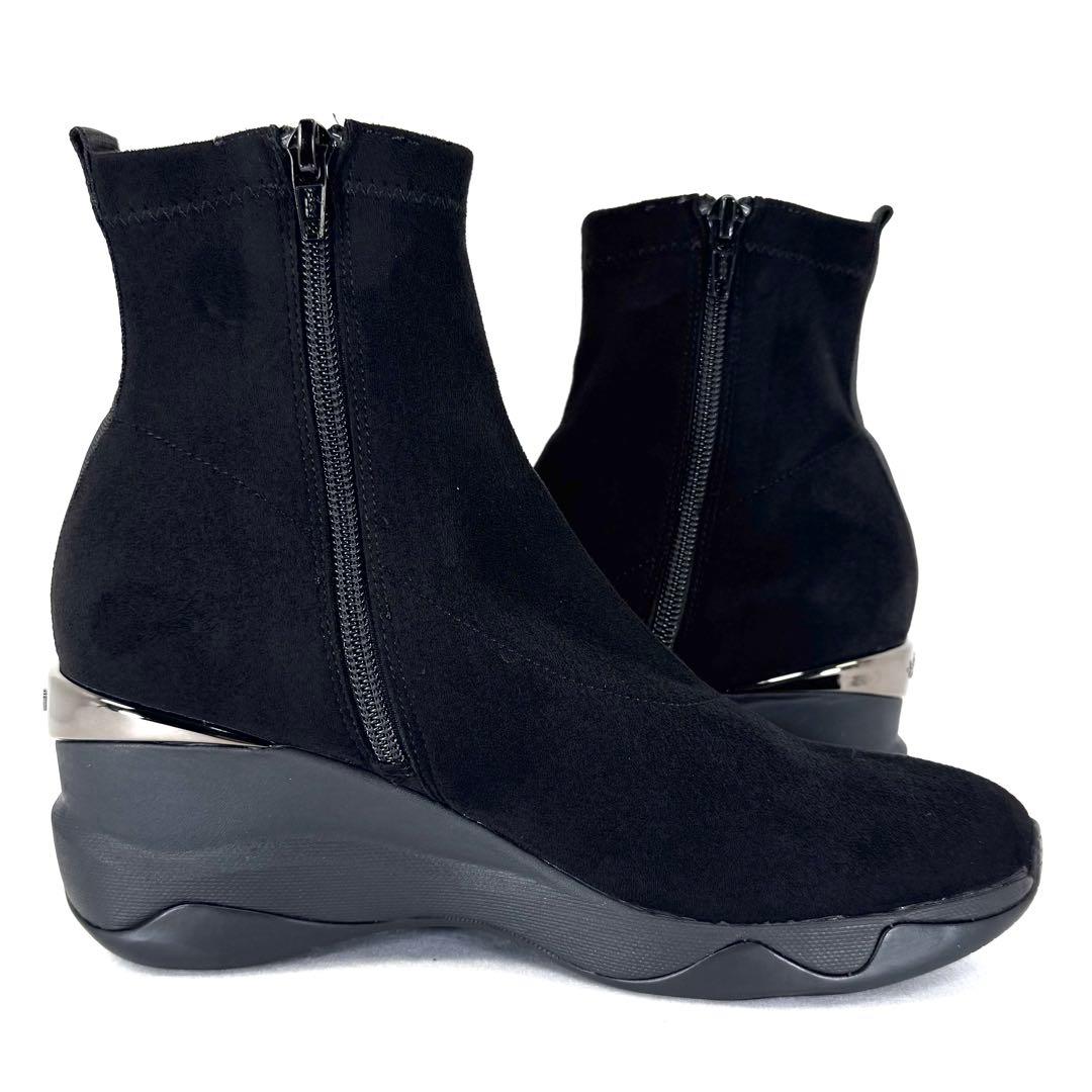 【+diana】 プラスダイアナ （23.5） ウェッジソール ショートブーツ